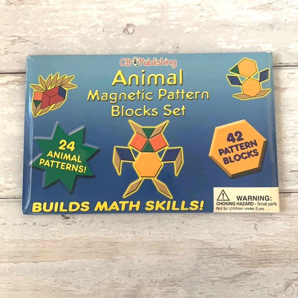 Animal Magnetic Pattern Blocks Set Kids Educational Toys Puzzle NEW